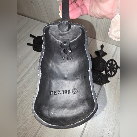 Vintage Set Of 3 Sexton Black Cast Iron Miniature Wall Decor Rustic Butter Churn - Picture 2 of 7